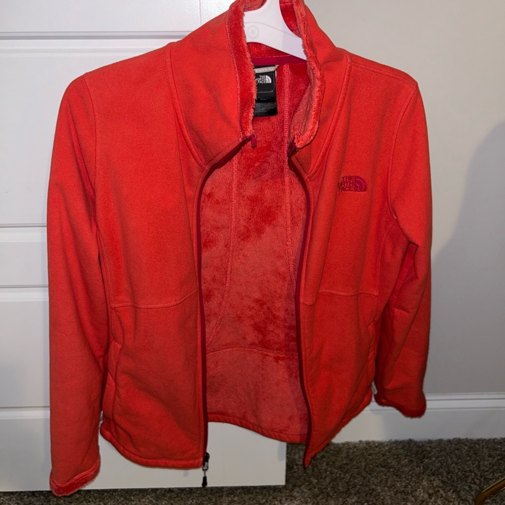 Orange And Magenta Fleece Lined North Face Jacket - image 5